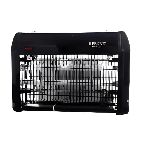 جهاز صاعق حشرات كهربائي ريبون 25 واط تصميم آمن باللون الأسود – RE-7-037