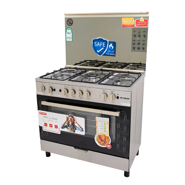 فرن فريش غاز 60×90 استيل تصميم عصري وسعة كبيرة للاستخدام العائلي - FSC9060