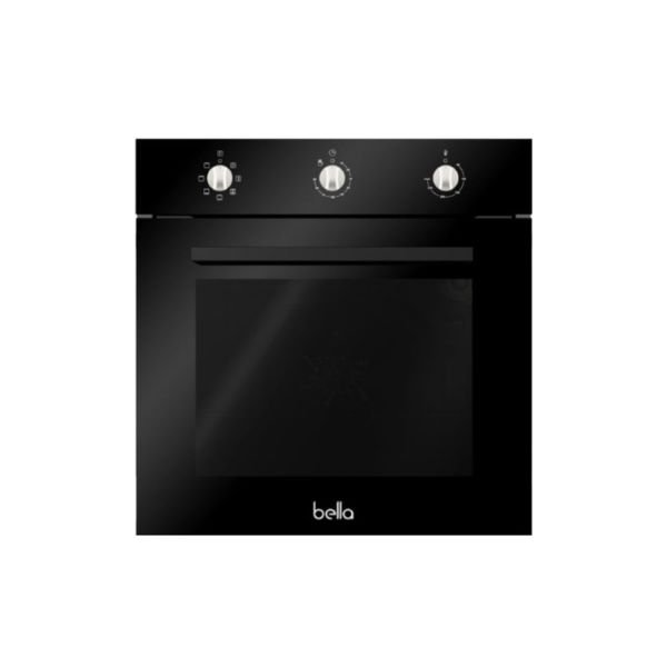 فرن بيلا 60 سم بلت ان 7 وظائف أسود فاخر بزجاج مزدوج عاكس للحرارة - B661EDB