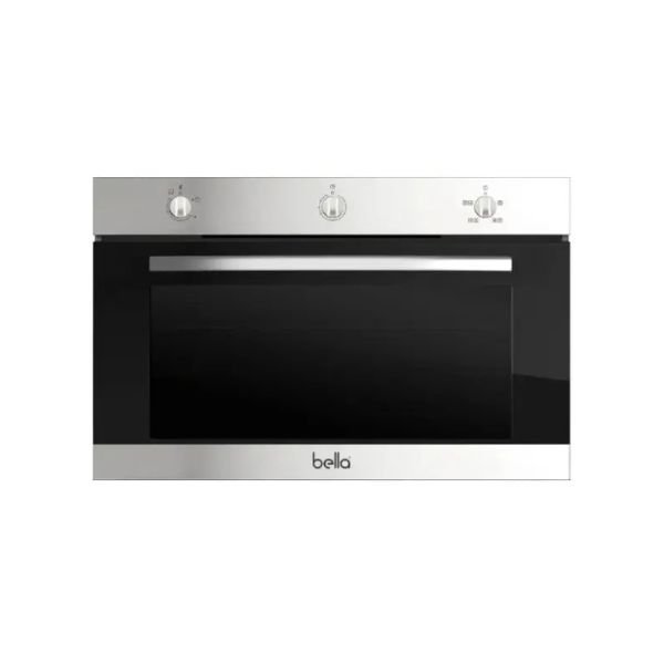 فرن بيلا 90 سم غاز بسعة 131 لتر ومروحة تبريد ستيل - B90GGNS