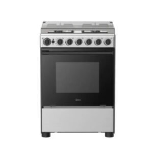 فرن غاز ميديا 60×60 سم 4 شعلات بشوايه امان كامل ستيل - 24BMG4GO57