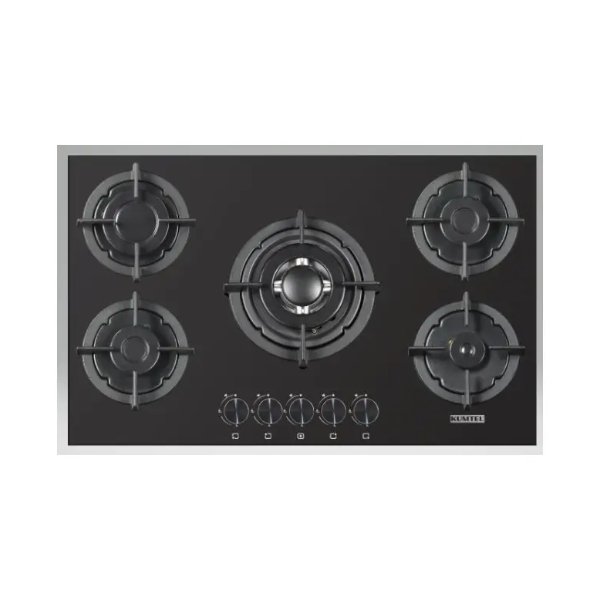 سطح غاز بلت ان كومتيل 60 × 90 سم 5 عيون / زجاج أسود - C9-50BTF