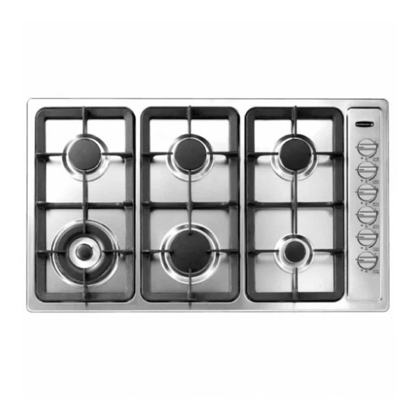 سطح غازبلت ان كلفينتور 90 سم 6 شعلات امان كامل / ستيل - KRBH-ASCL2TSE-196/X