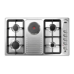 سطح بلت ان كلفينتور 90 سم 6 شعلات 4 عيون غاز + 2 عين كهرباء / ستيل - KRBH-ASCLHPO-1942/X