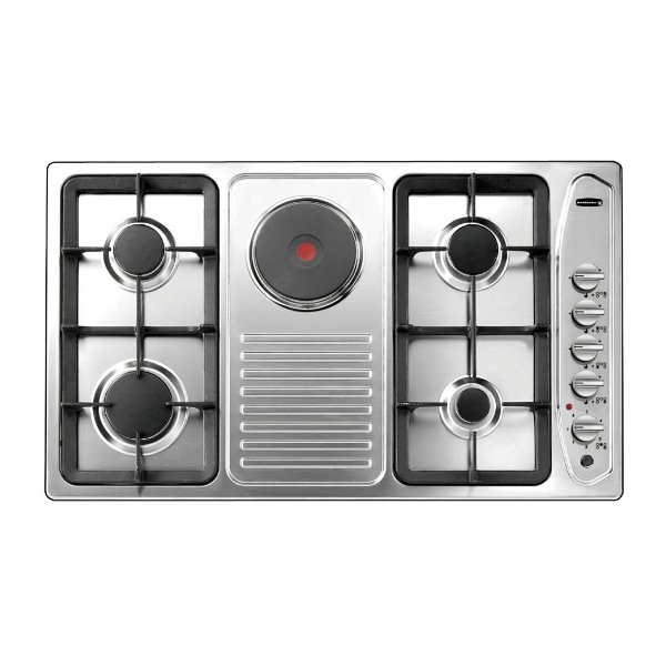 سطح بلت ان كلفينتور 90 سم 6 شعلات 4 عيون غاز + 2 عين كهرباء / ستيل - KRBH-ASCLHPO-1942/X