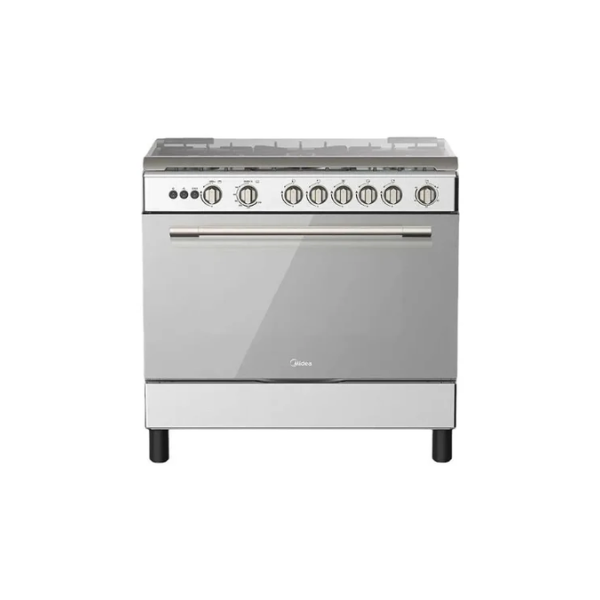 فرن ميديا غاز 60× 90 سم 5 عيون شبك عريض امان كامل ستيل- 36LMG5G022